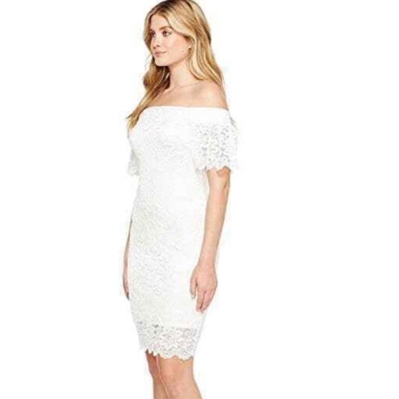 Laundry by Shelli Segal Lace Dress NWT White Marshmallow Size 2 Dinner en Blanc